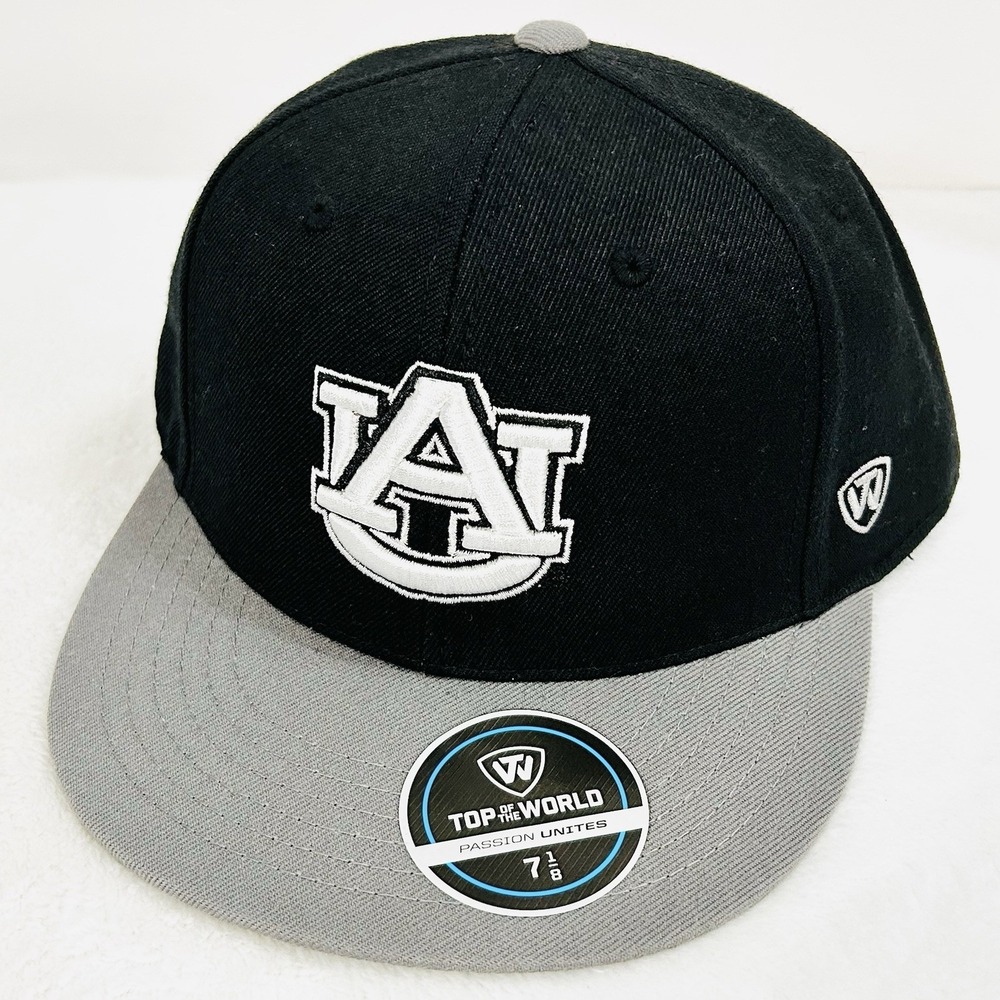 Auburn Tigers Top of the World Wool 2-Tone Fitted Hat Cap 7 1/8 Black NCAA‎